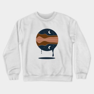 Minimal melting art with moon light and river Crewneck Sweatshirt